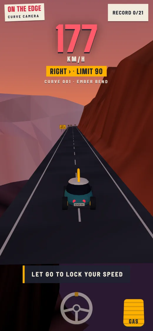 The approach: the speed climbing past 175 km/h against a limit of 90, the curve ahead.